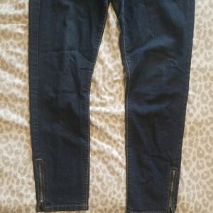 2.1 Denim Dark Blue Jeans with Gold Stitching